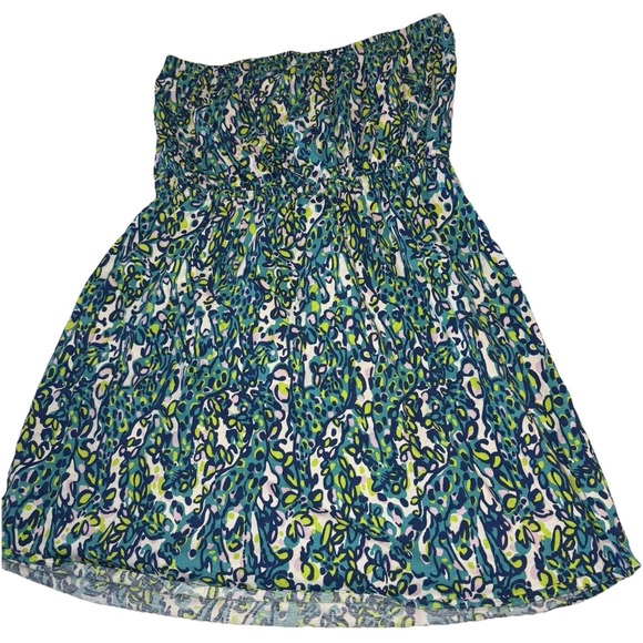 Lilly Pulitzer Women's Windsor Sea Blue Stretch Strapless Dress Lrg Style 82490 - Picture 9 of 9